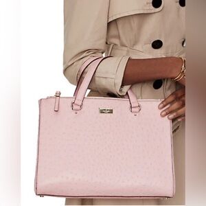 Kate Spade Loden Bristol Ostrich Soft Pink Tote